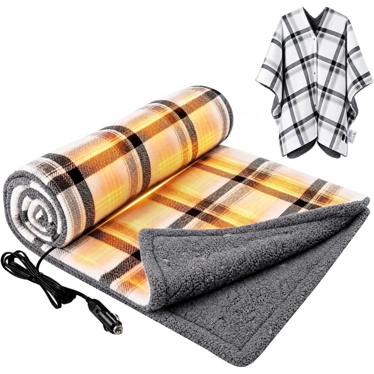 Plaid Reversible Car Blanket