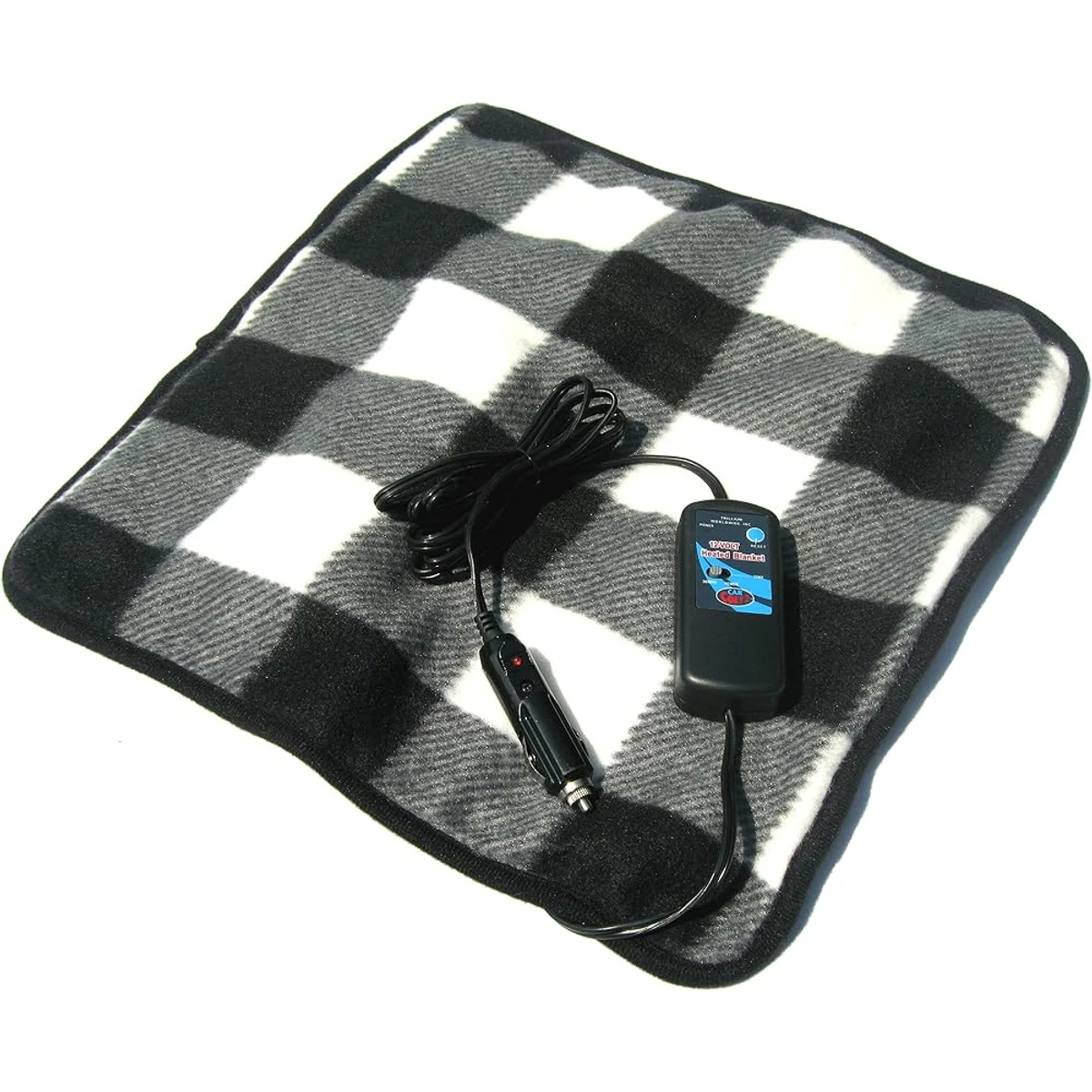 Black and White Check Heated Blanket