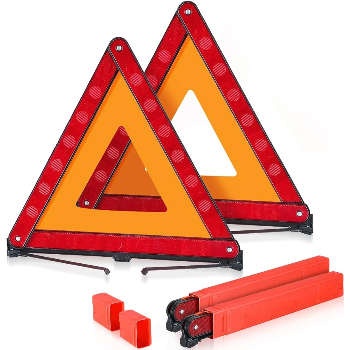 Reflective Roadside Triangle Pair with Cases