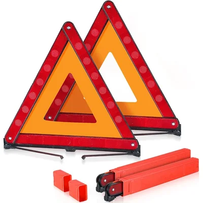 Reflective Roadside Triangle Pair with Cases