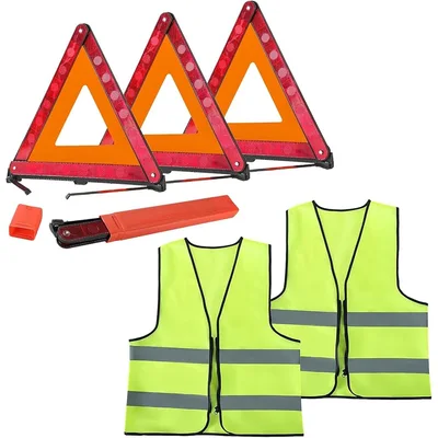 Warning Triangles and Safety Vest Kit