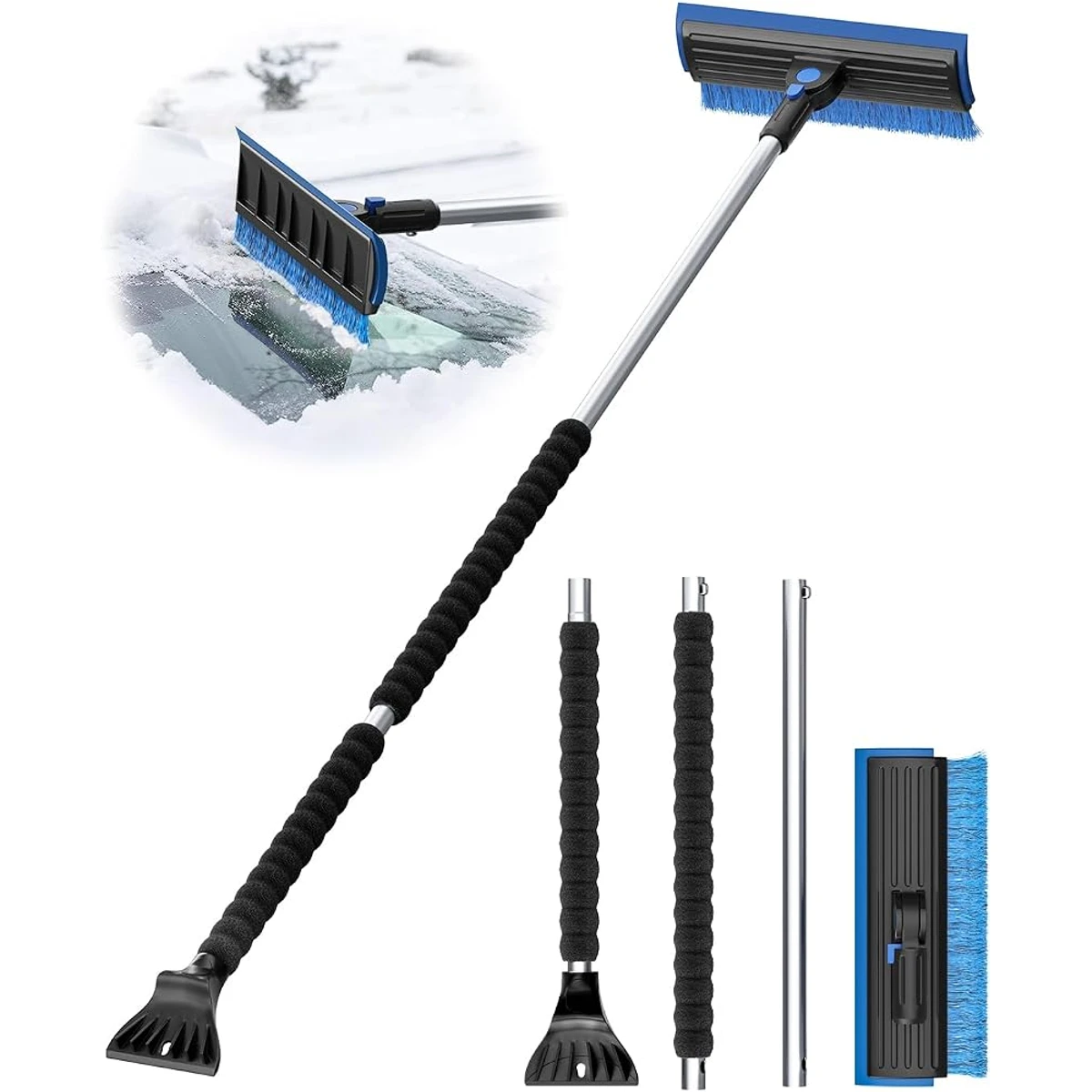 Telescopic Blue Snow Brush