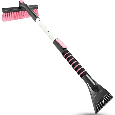 Pink Pivot Head Snow Brush