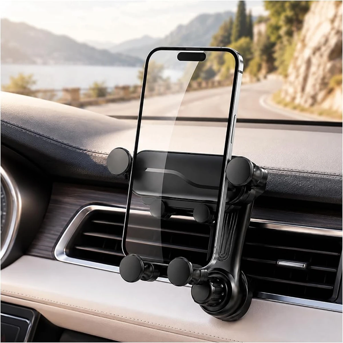 Open-Frame Gravity Vent Phone Holder