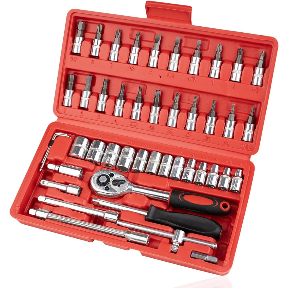 Red Case Socket and Bit Set