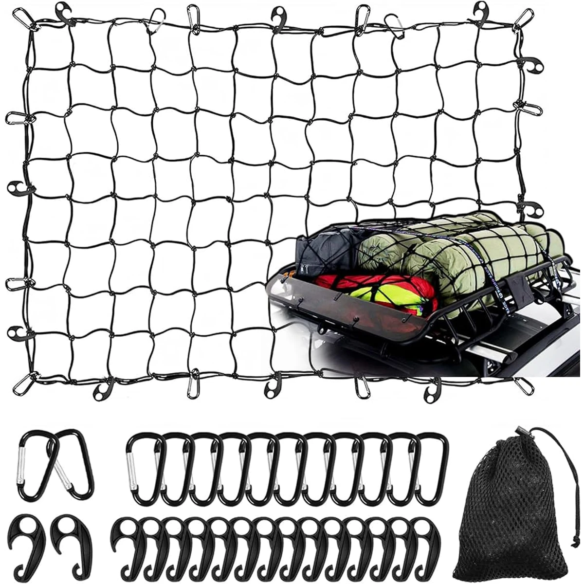 Roof Cargo Net and Hook Kit