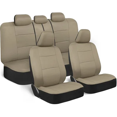 Beige Fabric Seat Cover Set