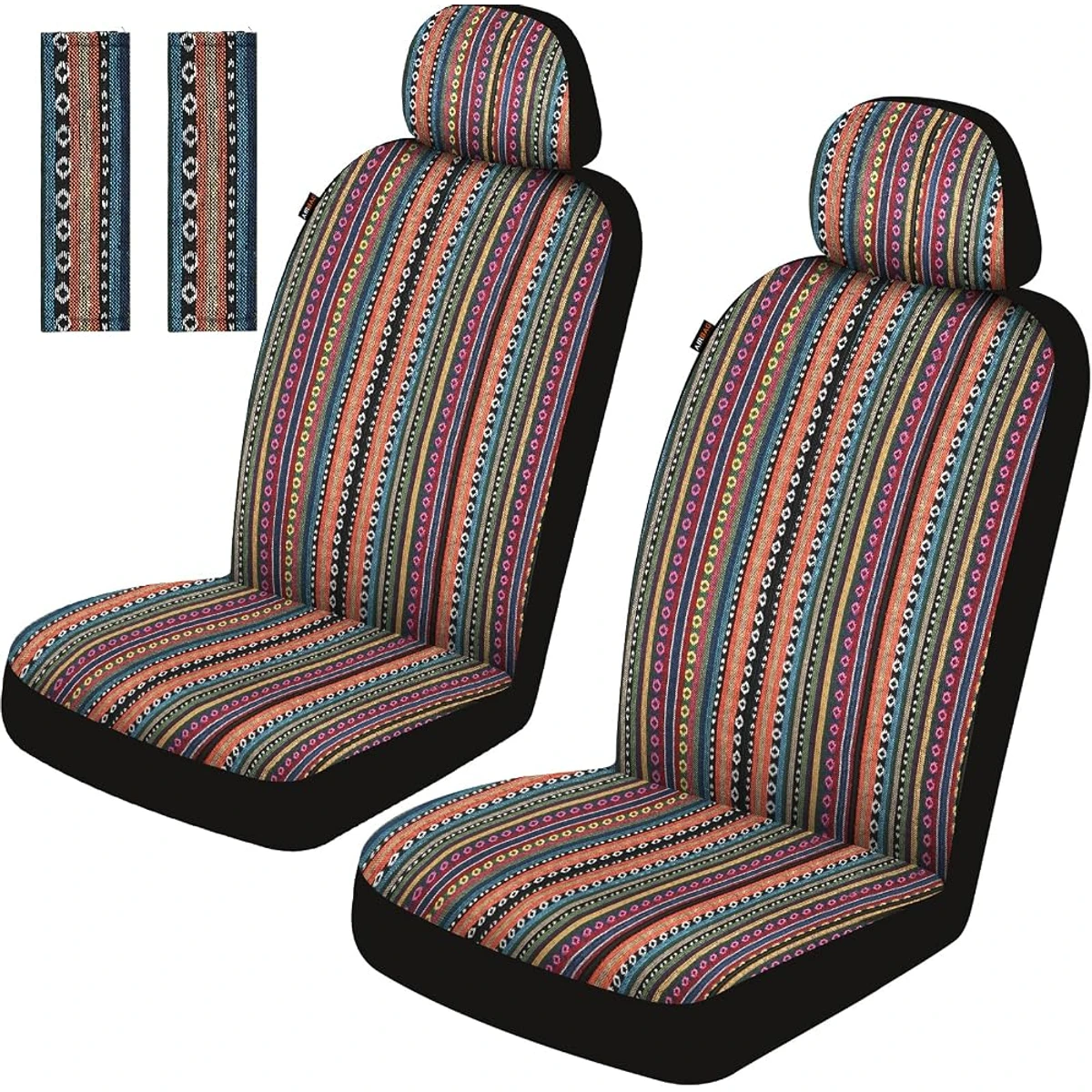Striped Woven Front Seat Covers