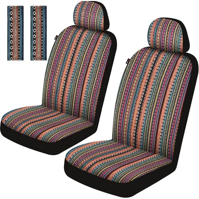 Striped Woven Front Seat Covers