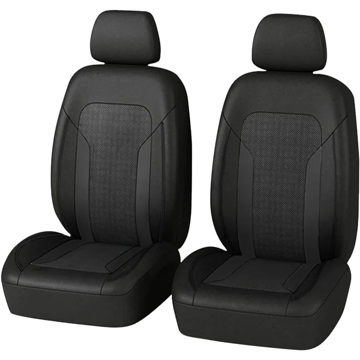 Black Mesh Panel Front Seat Covers
