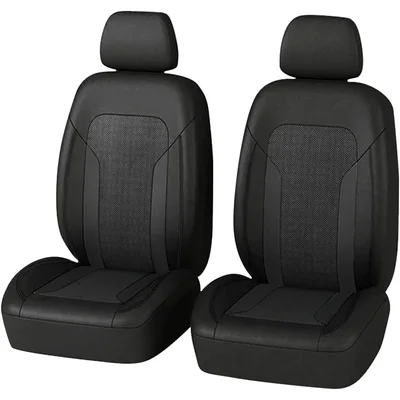 Black Mesh Panel Front Seat Covers