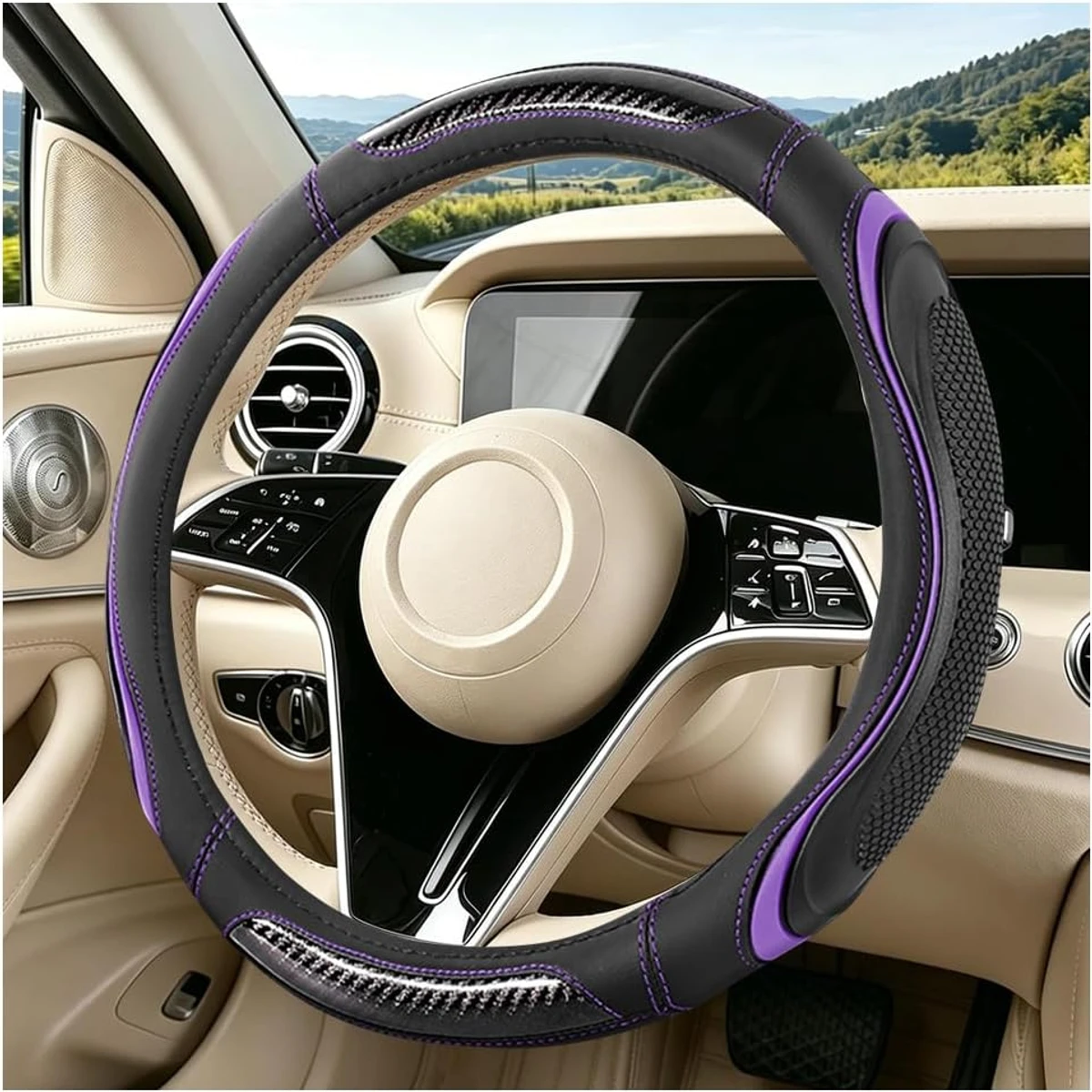 Purple Trim Steering Wheel Cover