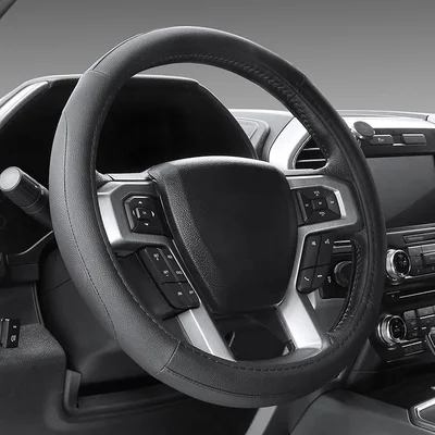Black Stitched Steering Wheel Cover