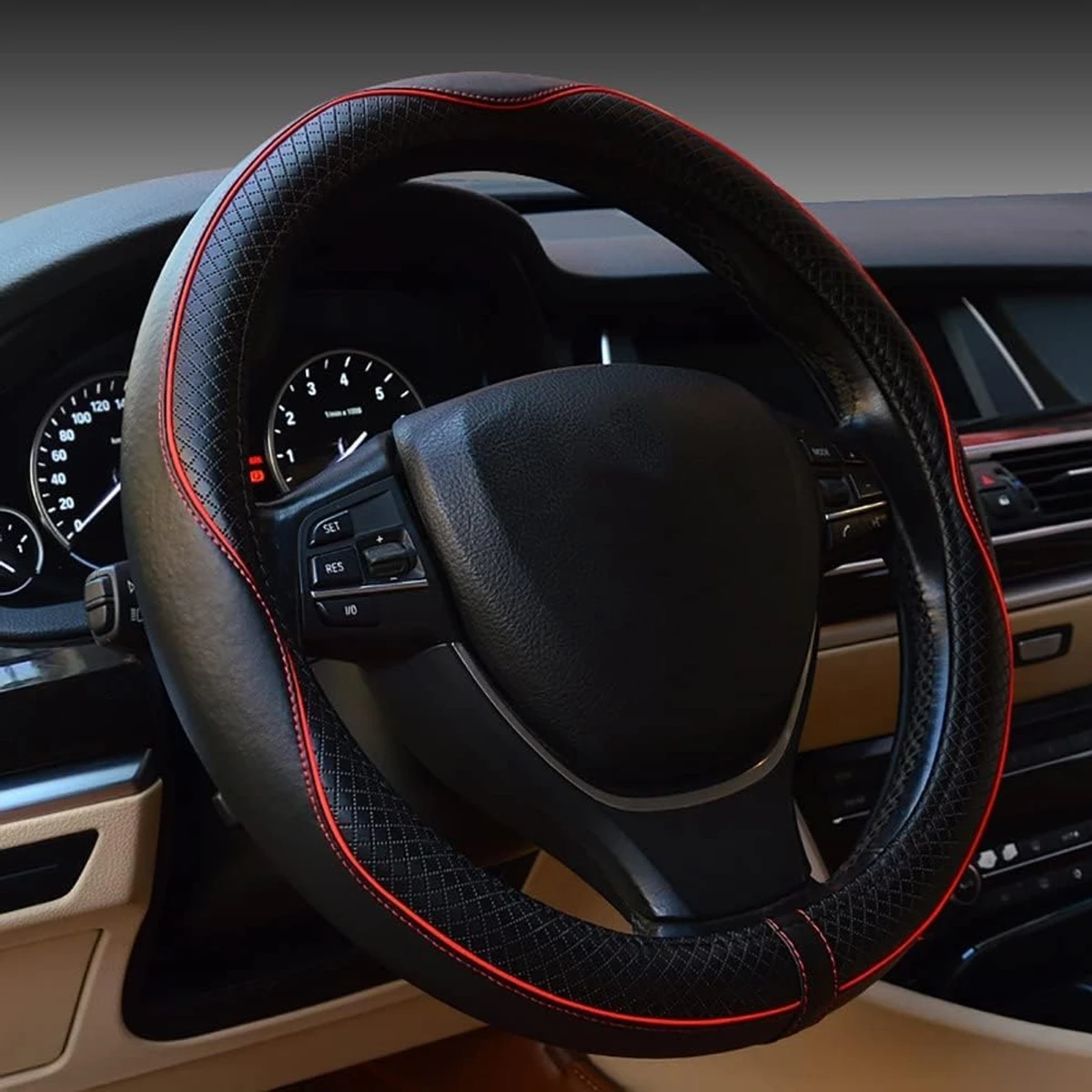 Red Edge Breathable Steering Wheel Cover