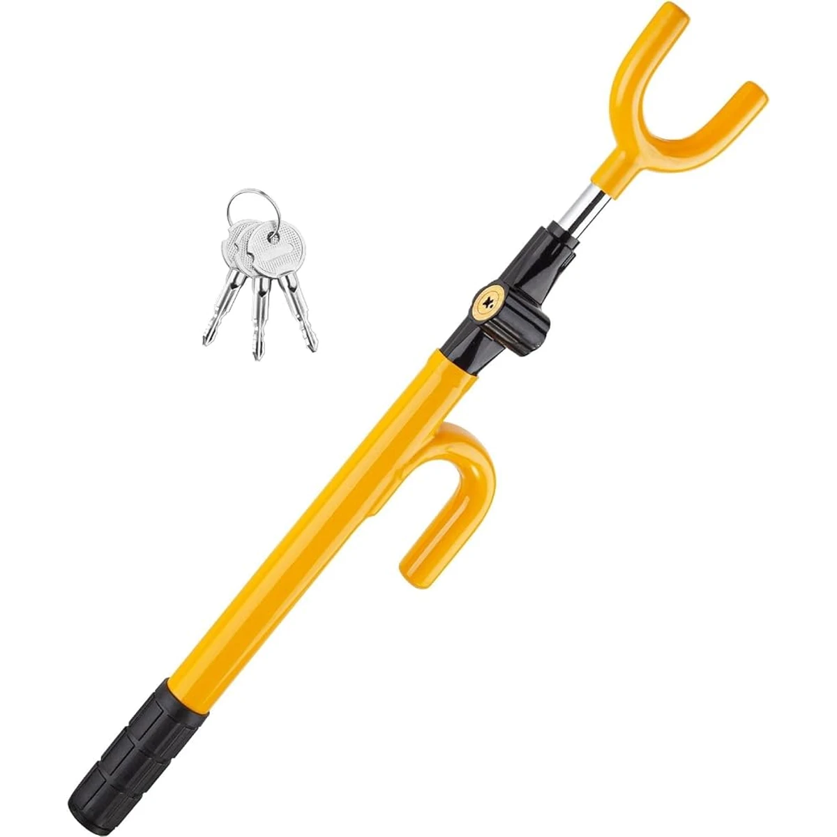 Yellow Twin Fork Steering Lock