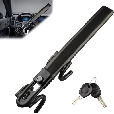 Black Retractable Steering Lock