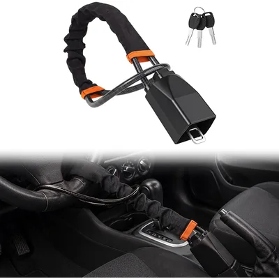 Black Steering Wheel to Seat Belt Lock