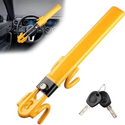 Yellow Extended Channel Steering Lock