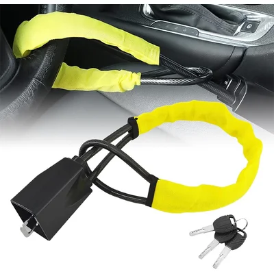 Yellow Fabric Sleeve Steering Lock