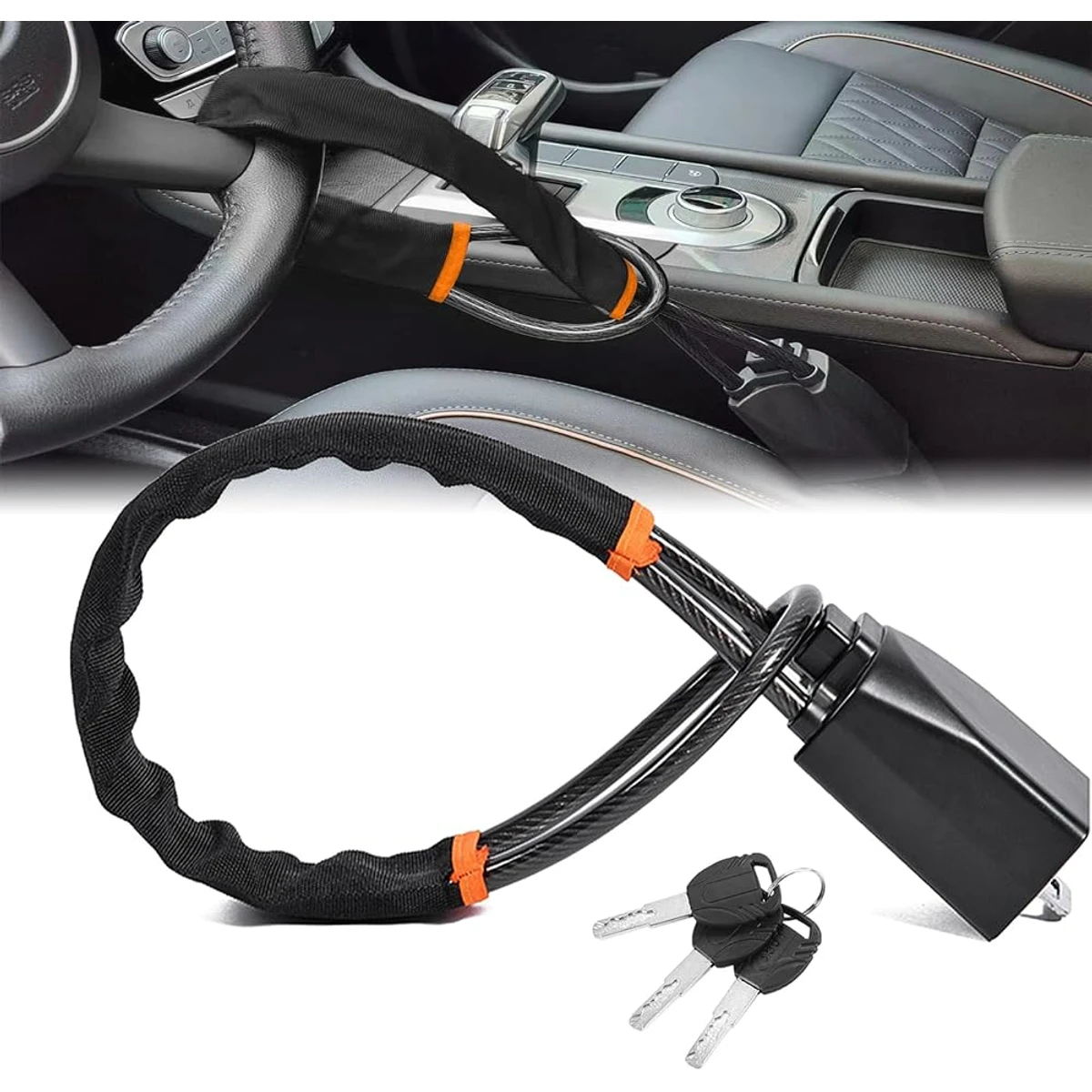 Looped Steering Wheel to Seat Belt Lock