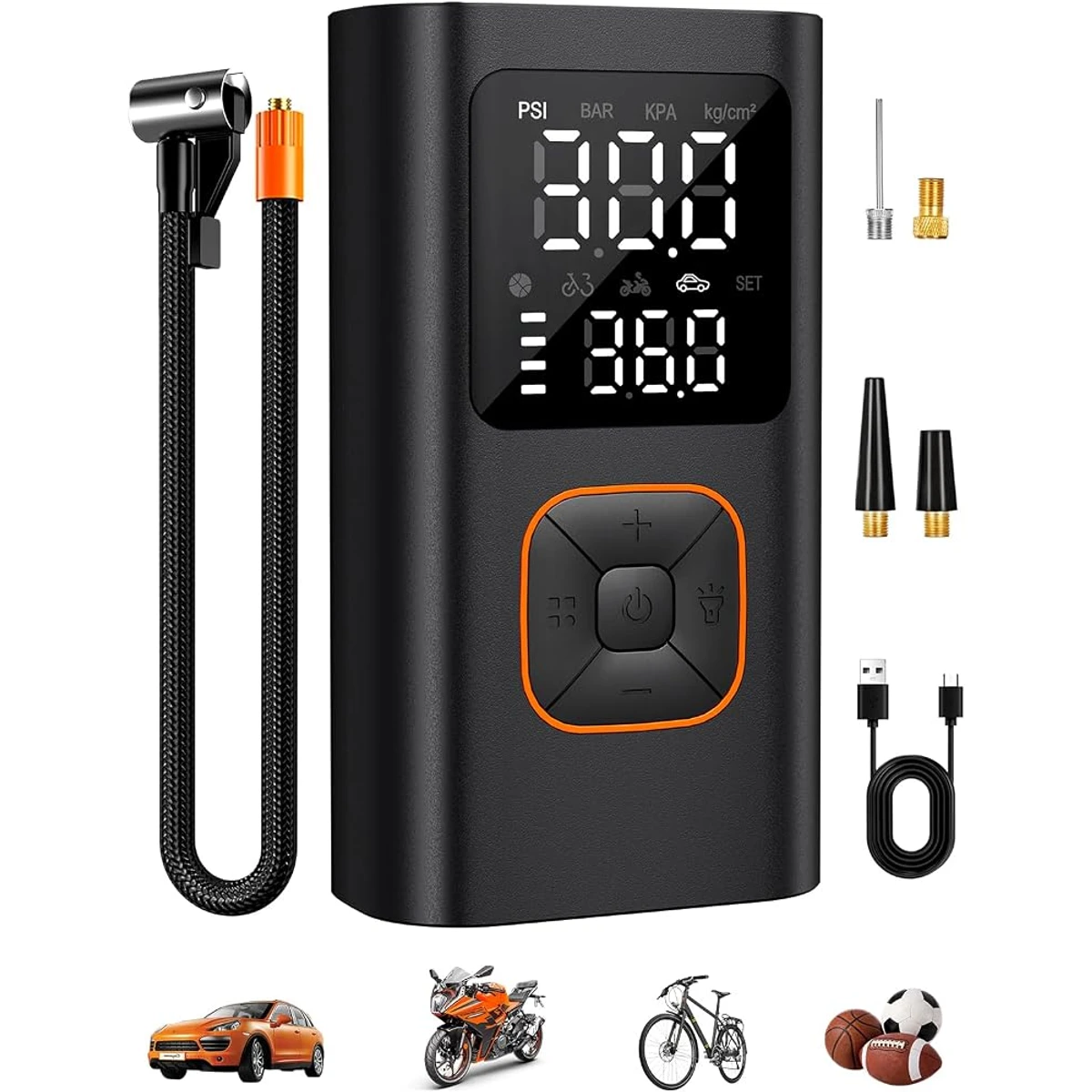 Orange Control Panel Digital Tire Inflator