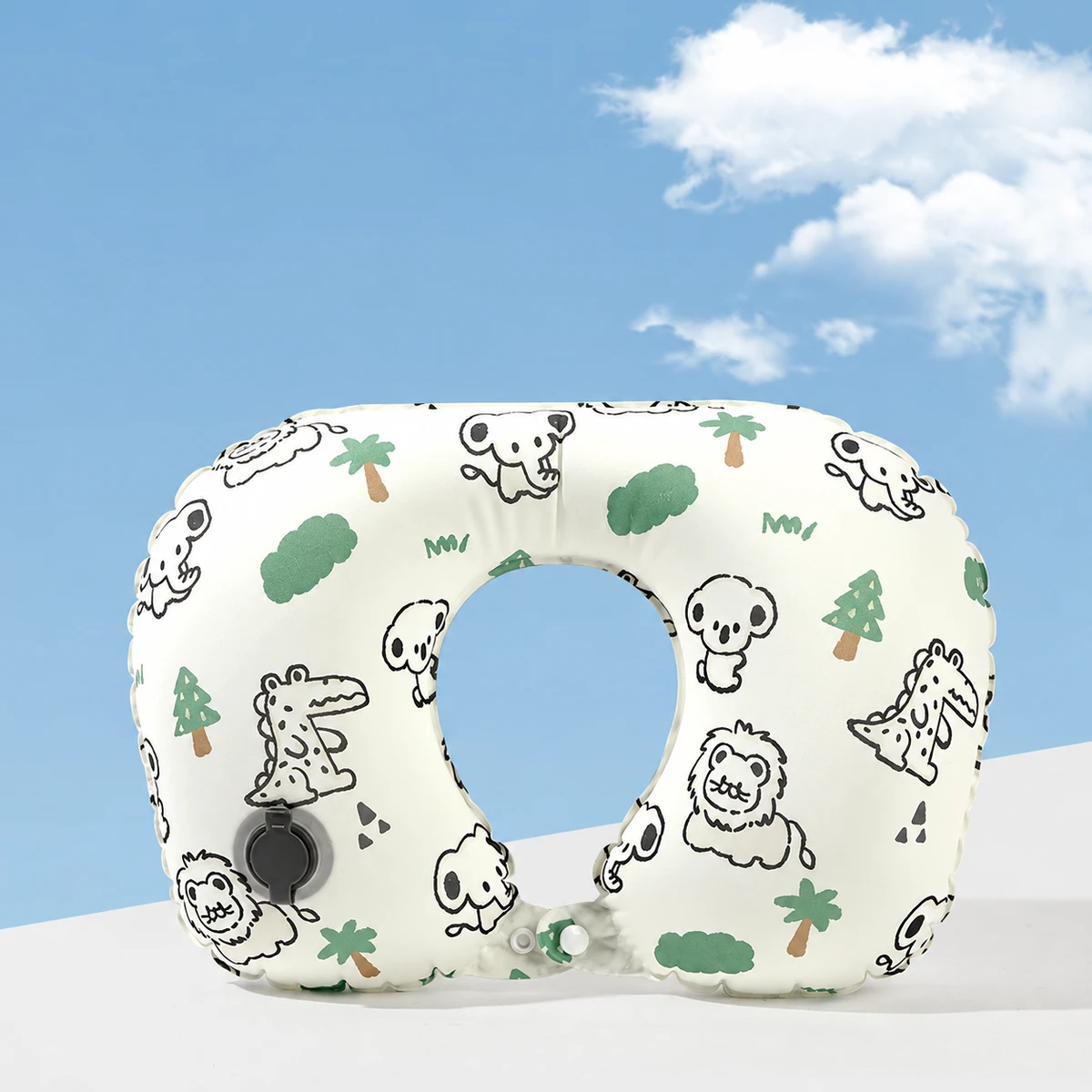 Printed Small-Valve Inflatable Neck Pillow 10006 — product image 1