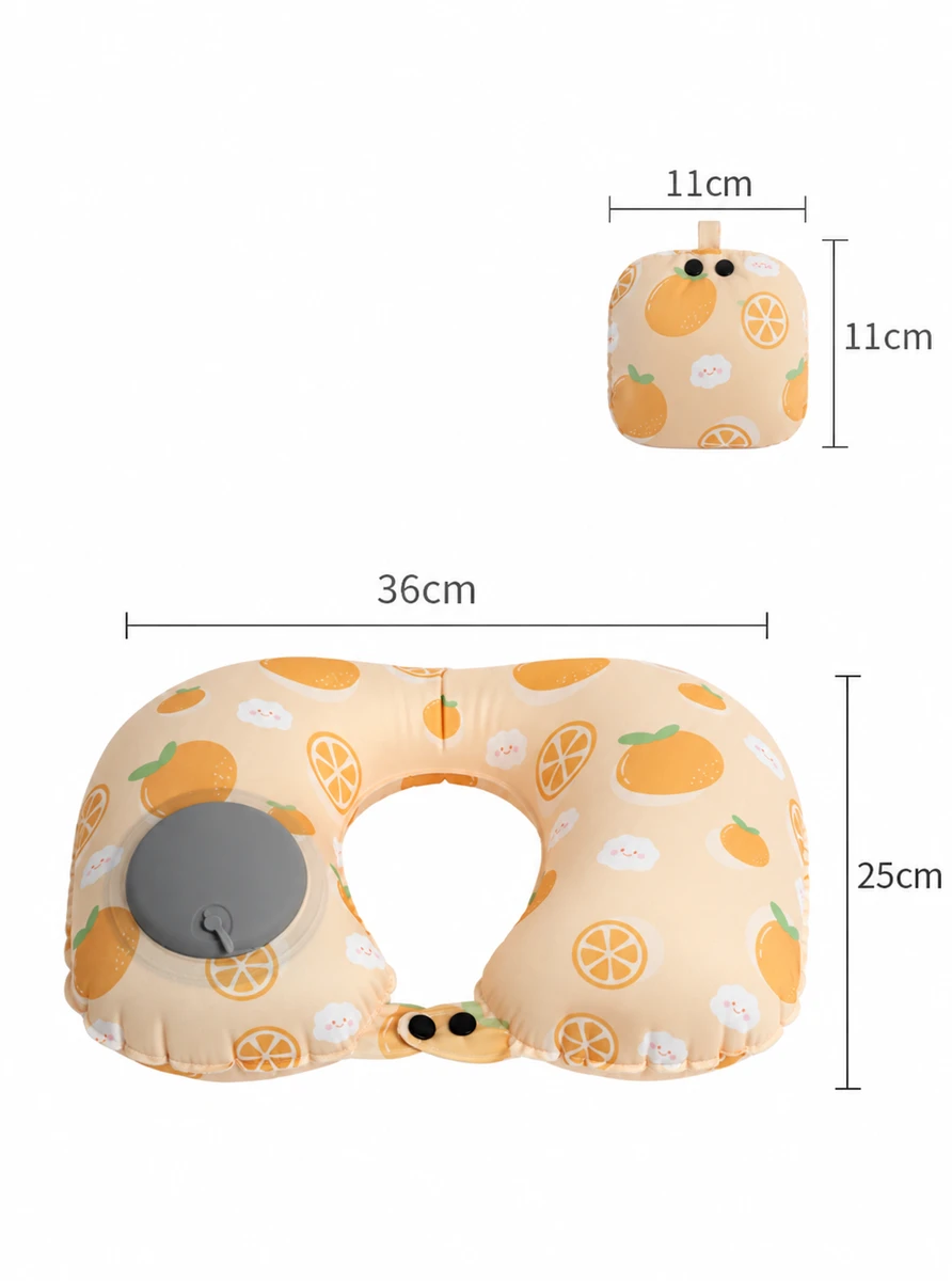 Printed Plush Inflatable U-Shaped Pillow 10011 — product image 1