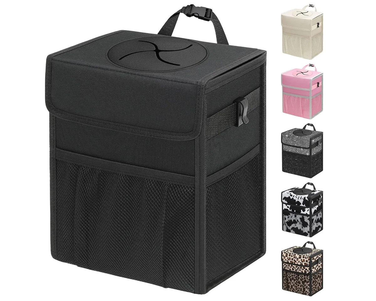 Car Trash Can with Lid